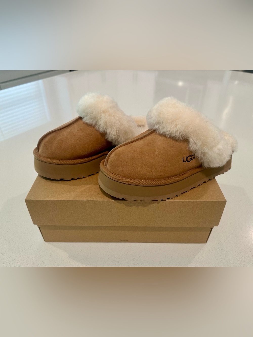 UGG Women's Chestnut Suede Clog Slippers New In Box